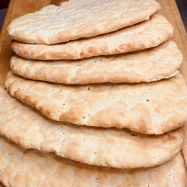 Image of a stack of gluten free flatbreads